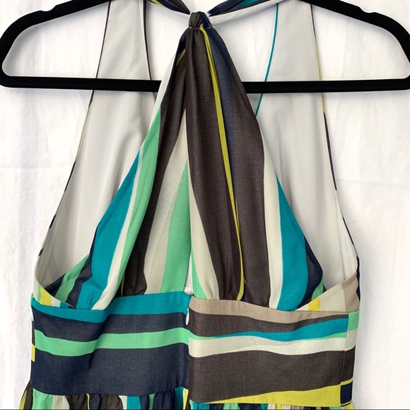 Banana Republic Stripe Chiffon Halter Empire Dress - Picture 4 of 10